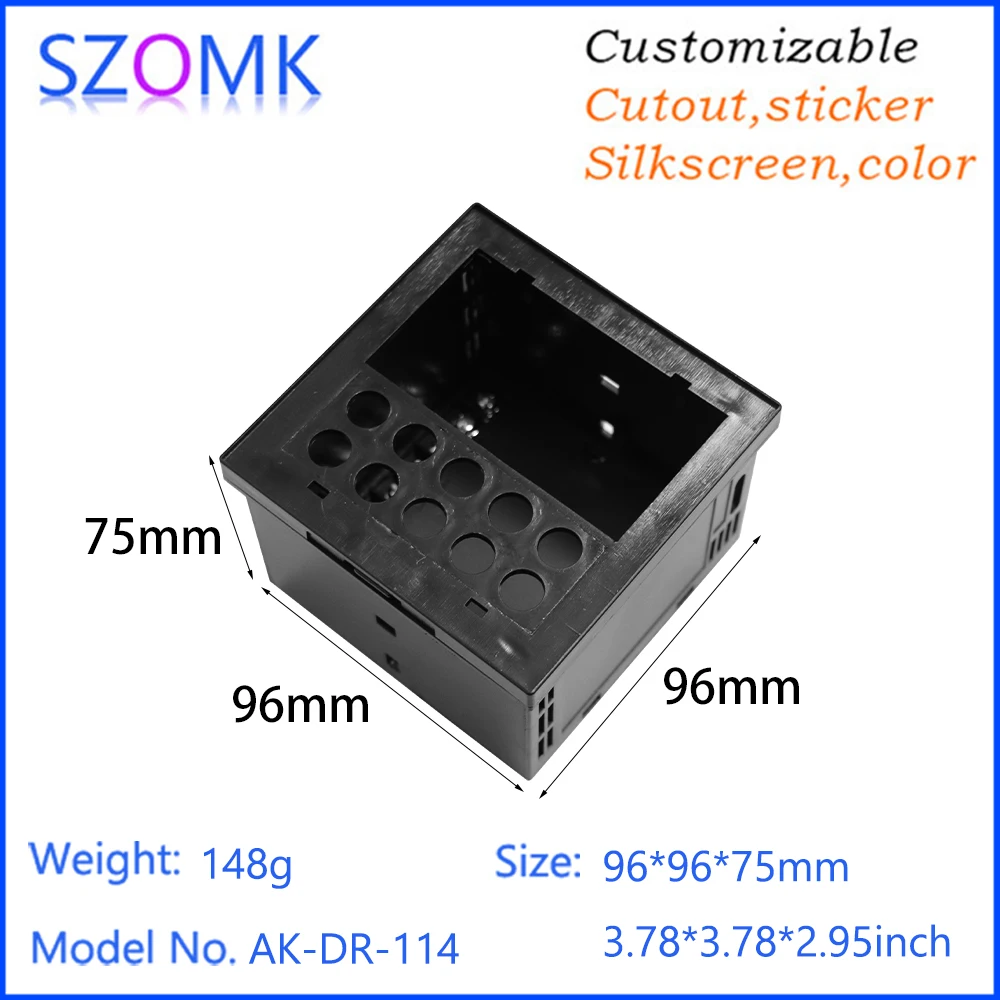 SZOMK ABS 96x96mm Panel Mount Smart Digital Display Meter Plastic Enclosure Welded Instrument Housing Case