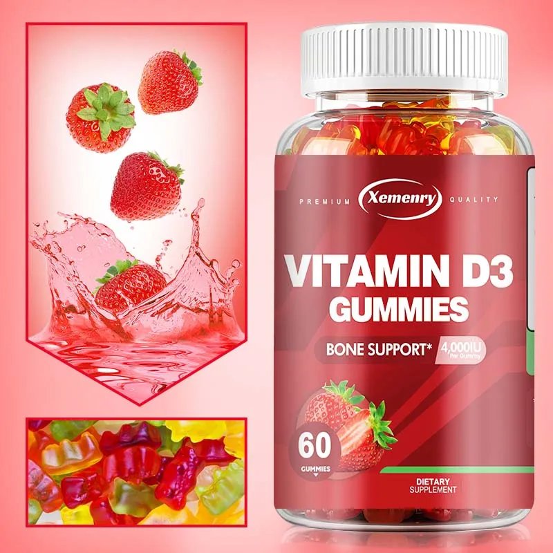 Vitamin D3 - Helps Calcium Absorption, Fights Fatigue, Improves Immunity, and Promotes Muscle and Bone Health - 60 Gummies