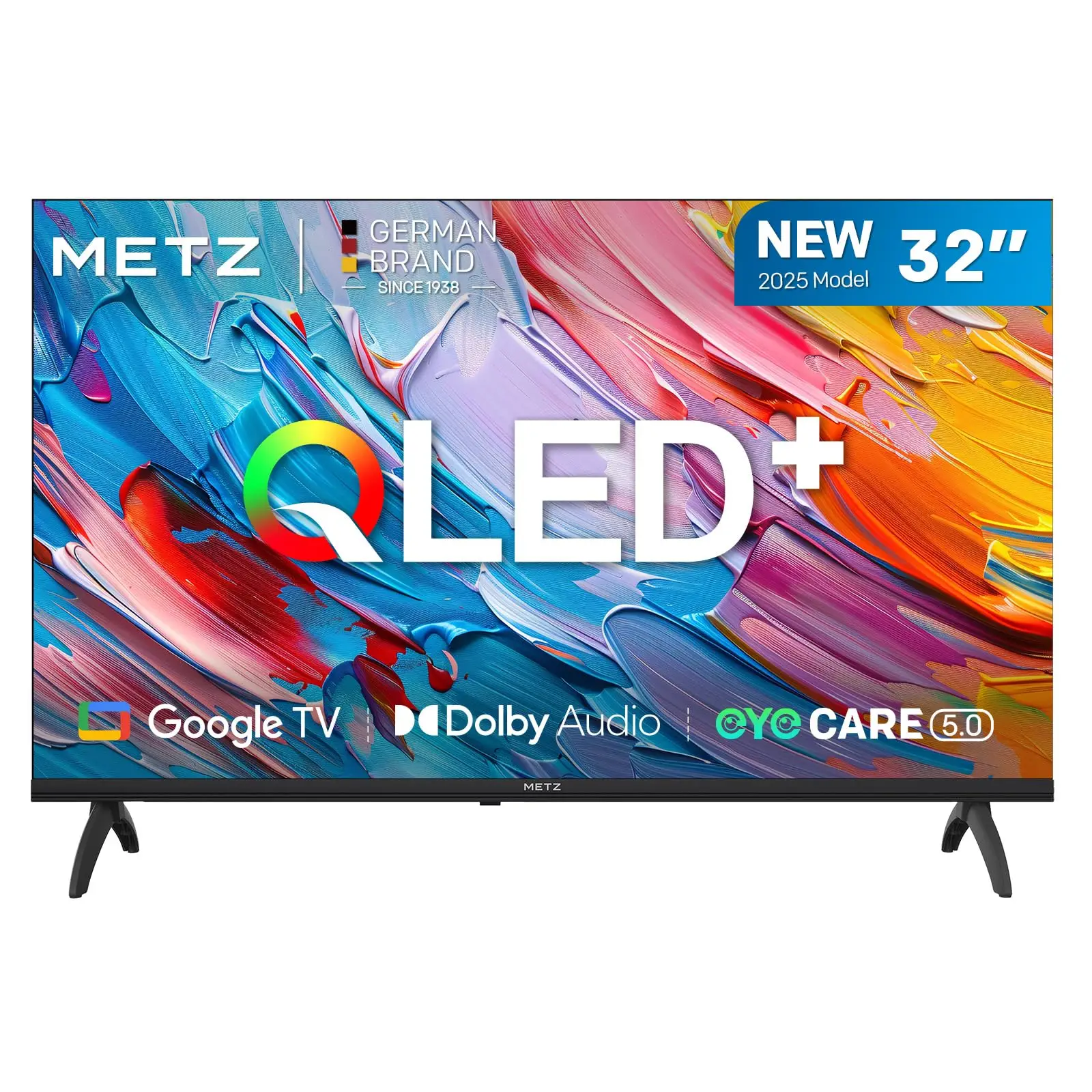 Metz MQF7000Z Smart TV HD QLED Google TV |     Eyecare 3.0, HDR10, Dolby Audio, Bluetooth-afstandsbediening, randloos frame, zwart