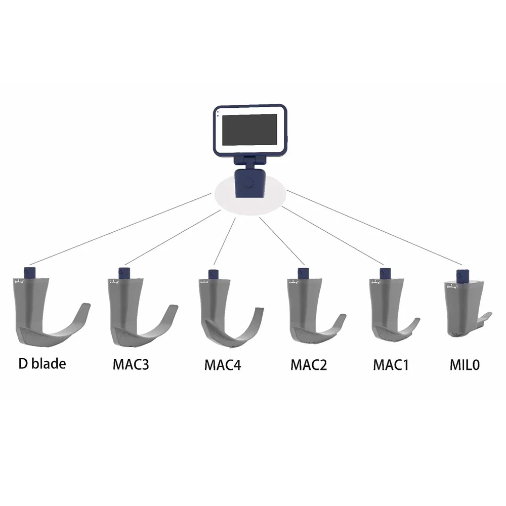 3.5' HD Touch Screen Anesthesia Digital Video Laryngoscope 6 Sizes Reusable Sterilizable Blades Optional