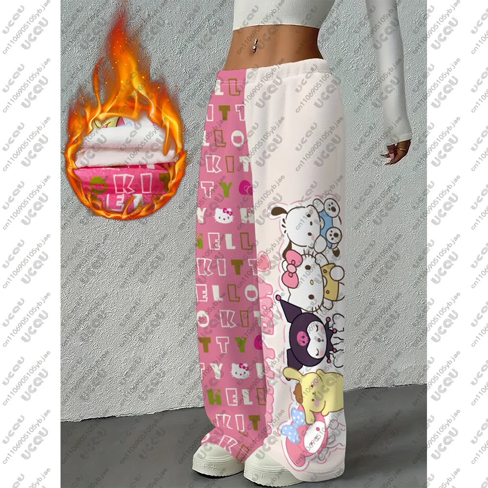 الخريف الشتاء الفتيات مرحبا كيتي Y2k السراويل عيد الميلاد الفانيلا منامة السراويل كبيرة الأذن الكلب عادية الدافئة سينامورول هدية المنزل