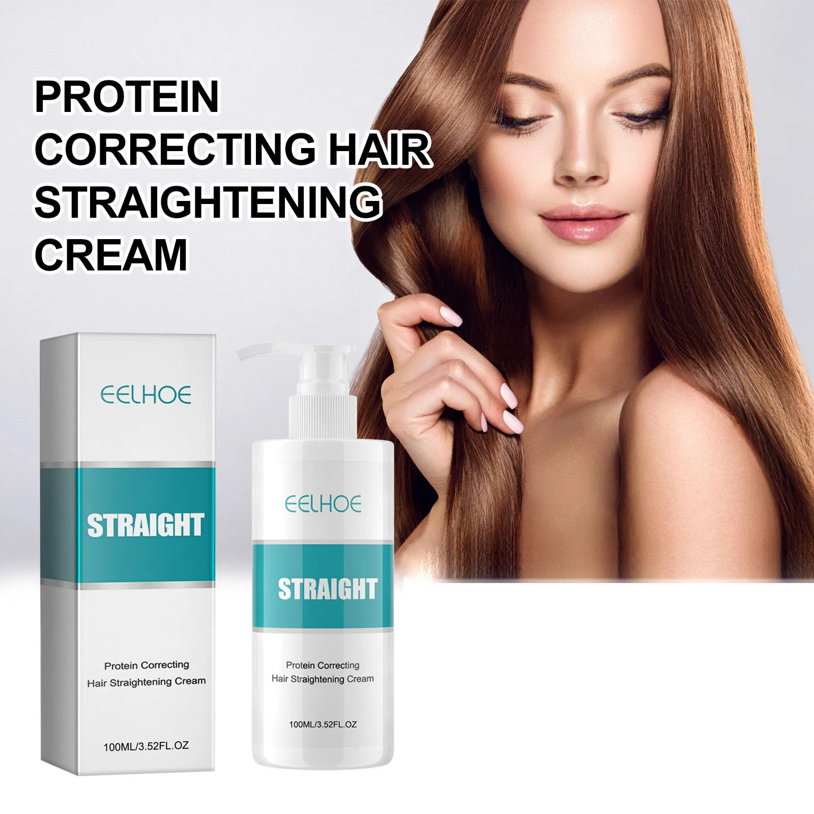 

Eelhoe Protein Hair Straightening Cream Repair Curly Hair Care Anti Frizz Smooth Silky Nourishing Scalp Protein Correction Cream