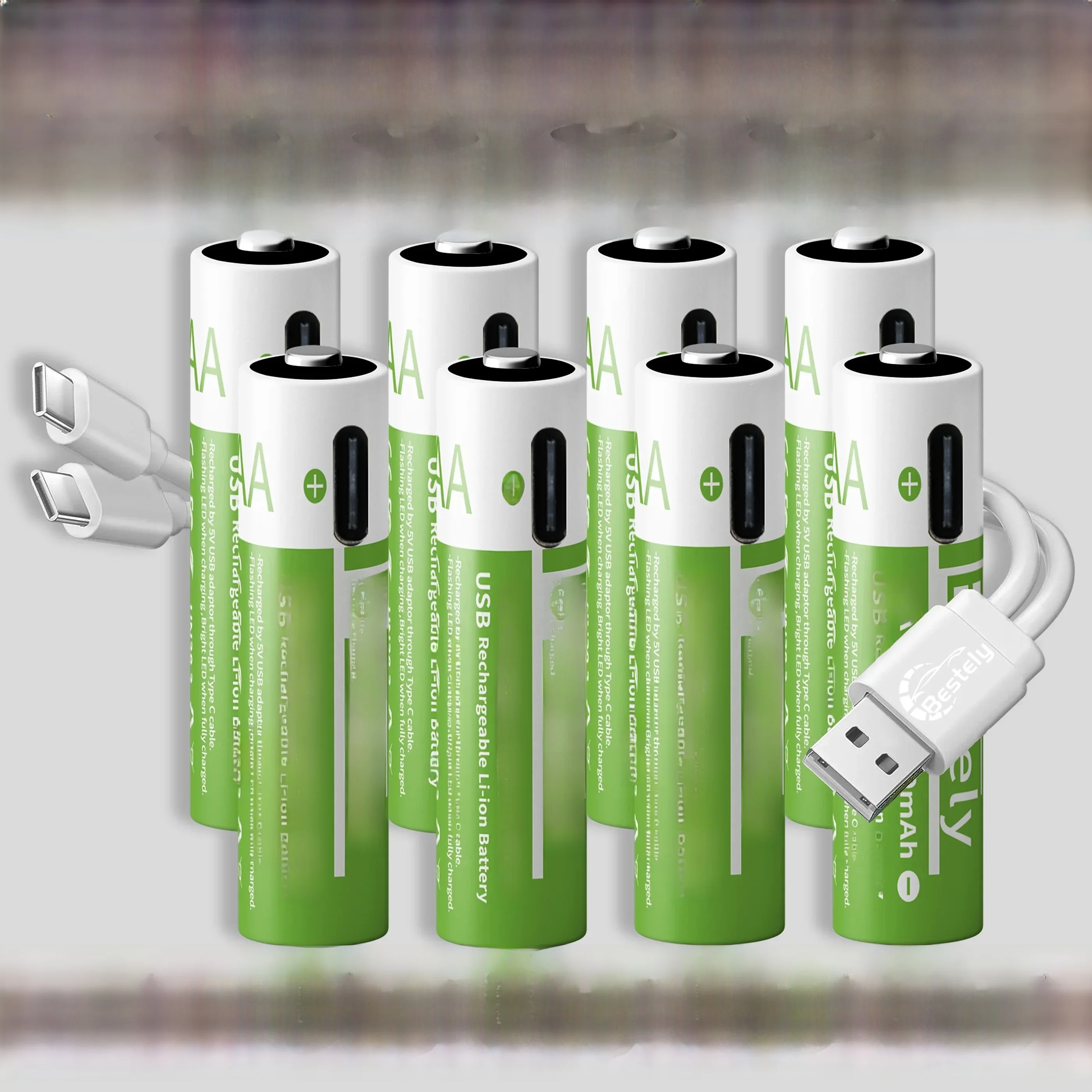 AliExpress Rscrola New Rechargeable 1.5v AAA Lithium Batteries 6800mAh Capacity, USB-C AAA Li-ion Battery 2000 times cycle with cable for free