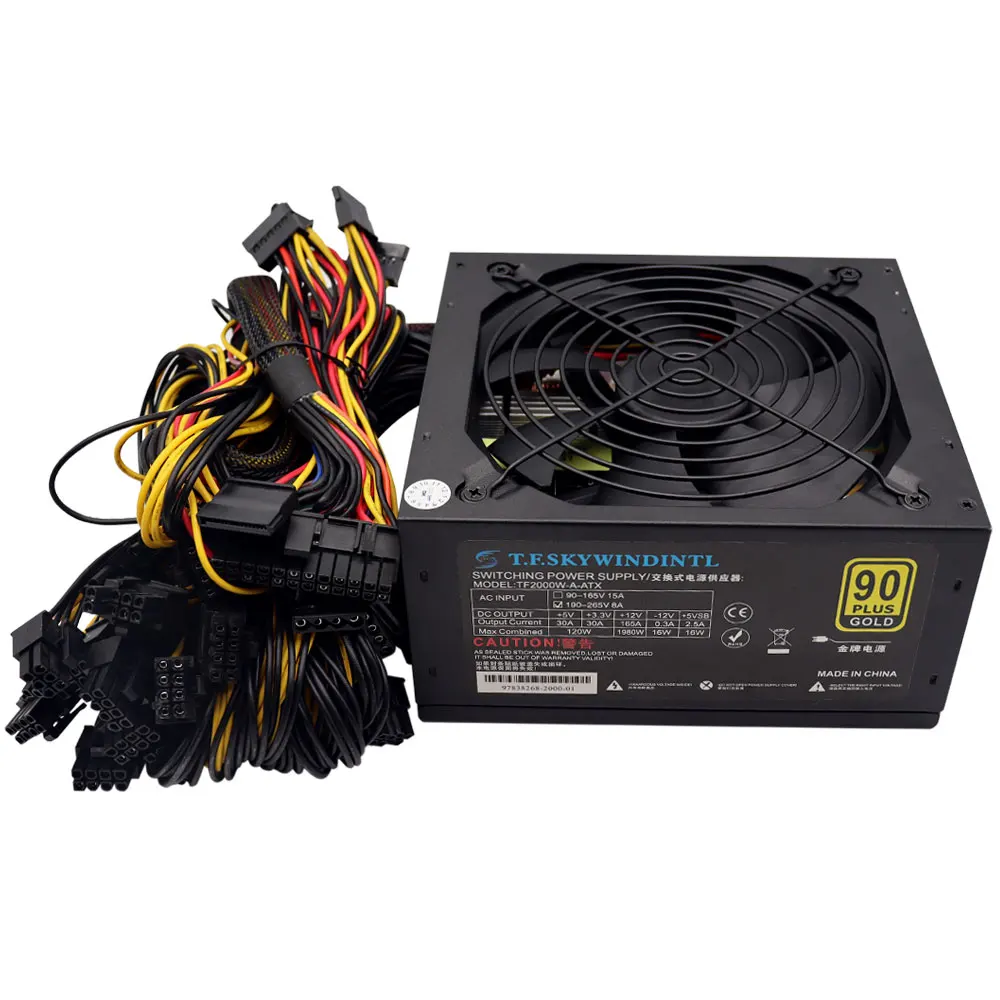 2000W Power Supply 2000W ATX Antminer PSU 2000W ATX Computer Power Supply For Mining Machine Support 8 Pieces Graphics Card