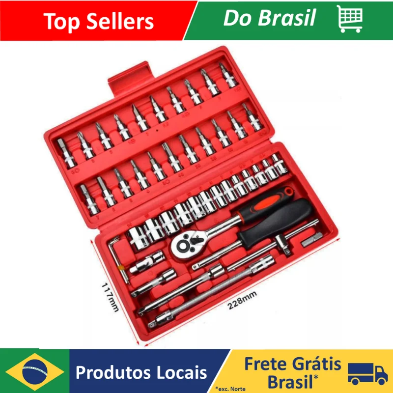 DAFUSHOP Kit 46 Chave Catraca Jogo De Soquetes Allen Torx Ferramentas