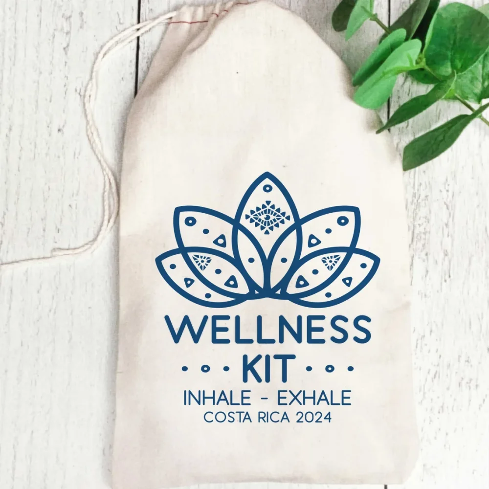 Wellness Kit Bags-Yoga Retreat Gift Bags-Spa Day Favor Bags-Girls Trip Gift Bags-Lotus Flower Survival Kit Bags-Self Care Gifts