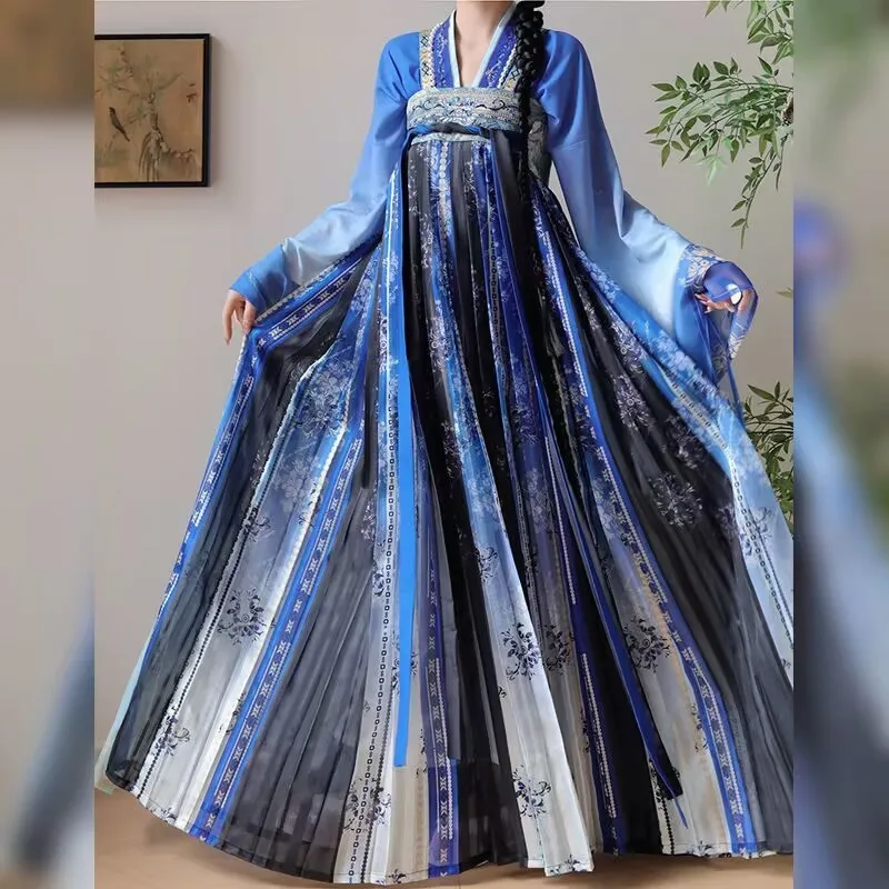 

Hanfu Dress Women Ancient Chinese Hanfu Female Fairy Cosplay Costume Tang Dynasty Embroidered Blue Red Hanfu Party Outfit Women
