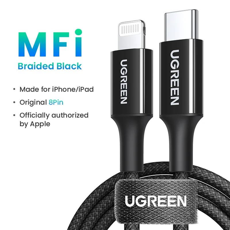 Ugreen Mfi 20W Pd Usb C Bliksem Kabel Voor Iphone 14 13 12 Pro Max Snelle Opladen Soort C Kabel Voor Iphone Voor Ipad