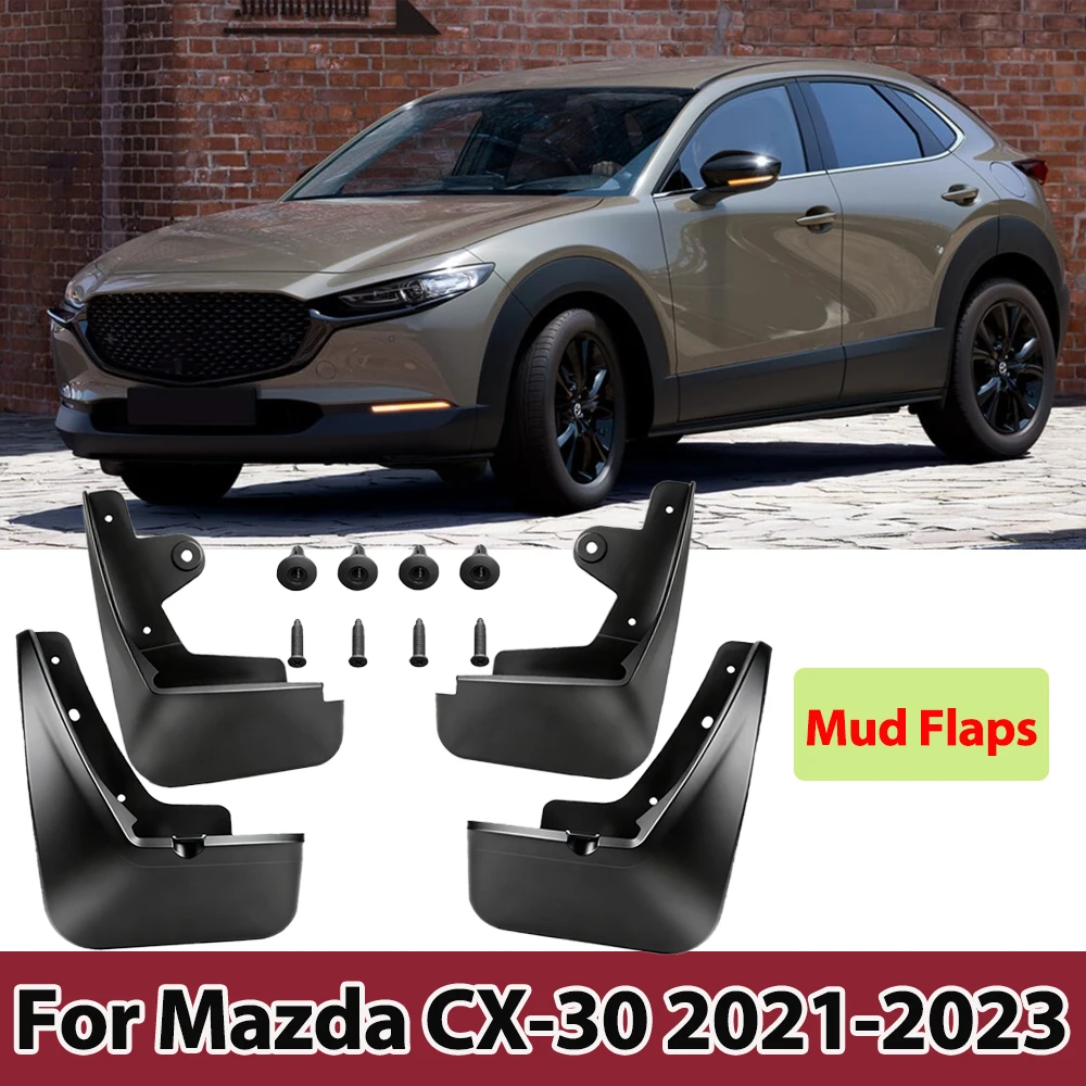 

4PCS/SET Car Mud Flaps For Mazda CX-30 CX30 2021-2023 Molding MudFlap Splash Guards Mudguards Fender Cover Car Exterior Parts