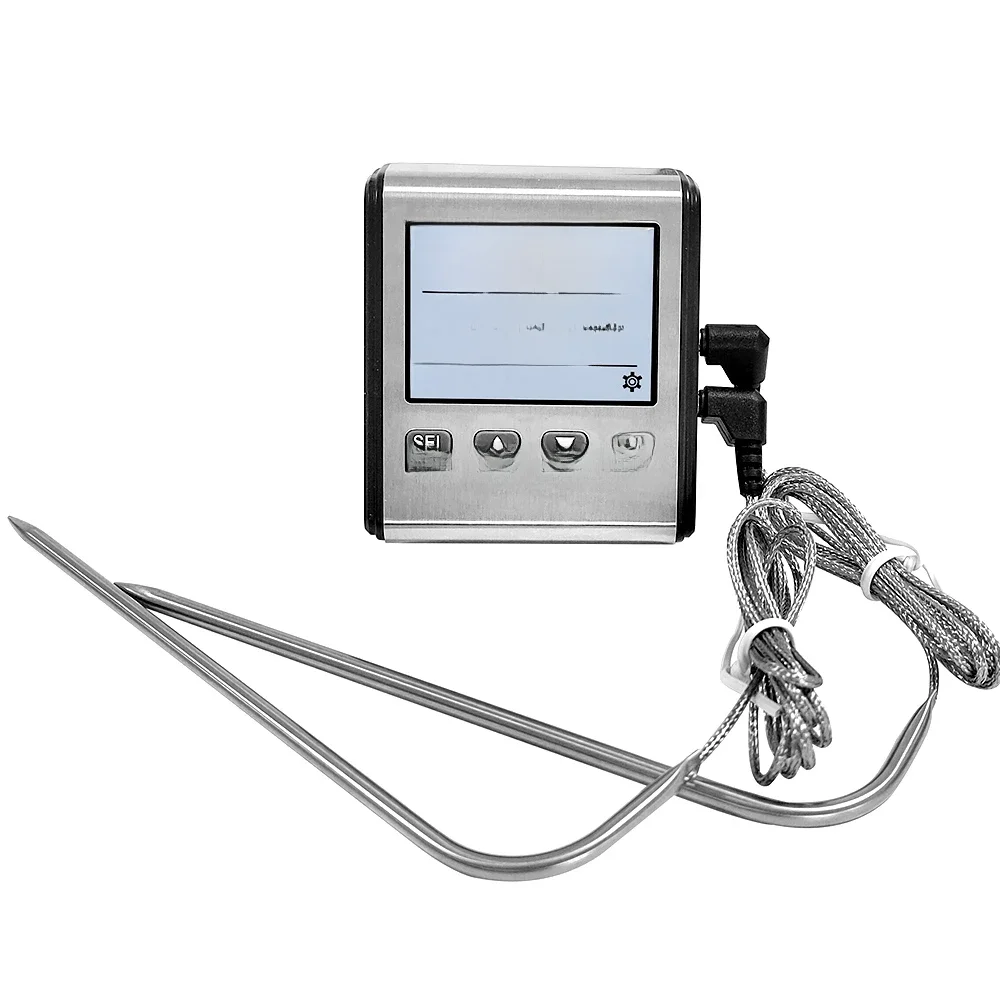 Therye.com numérique avec sonde en acier inoxydable, alarme de cuisine, minuterie de viande, mesure de la température, compteur pour four, barbecue, gril, cuisson