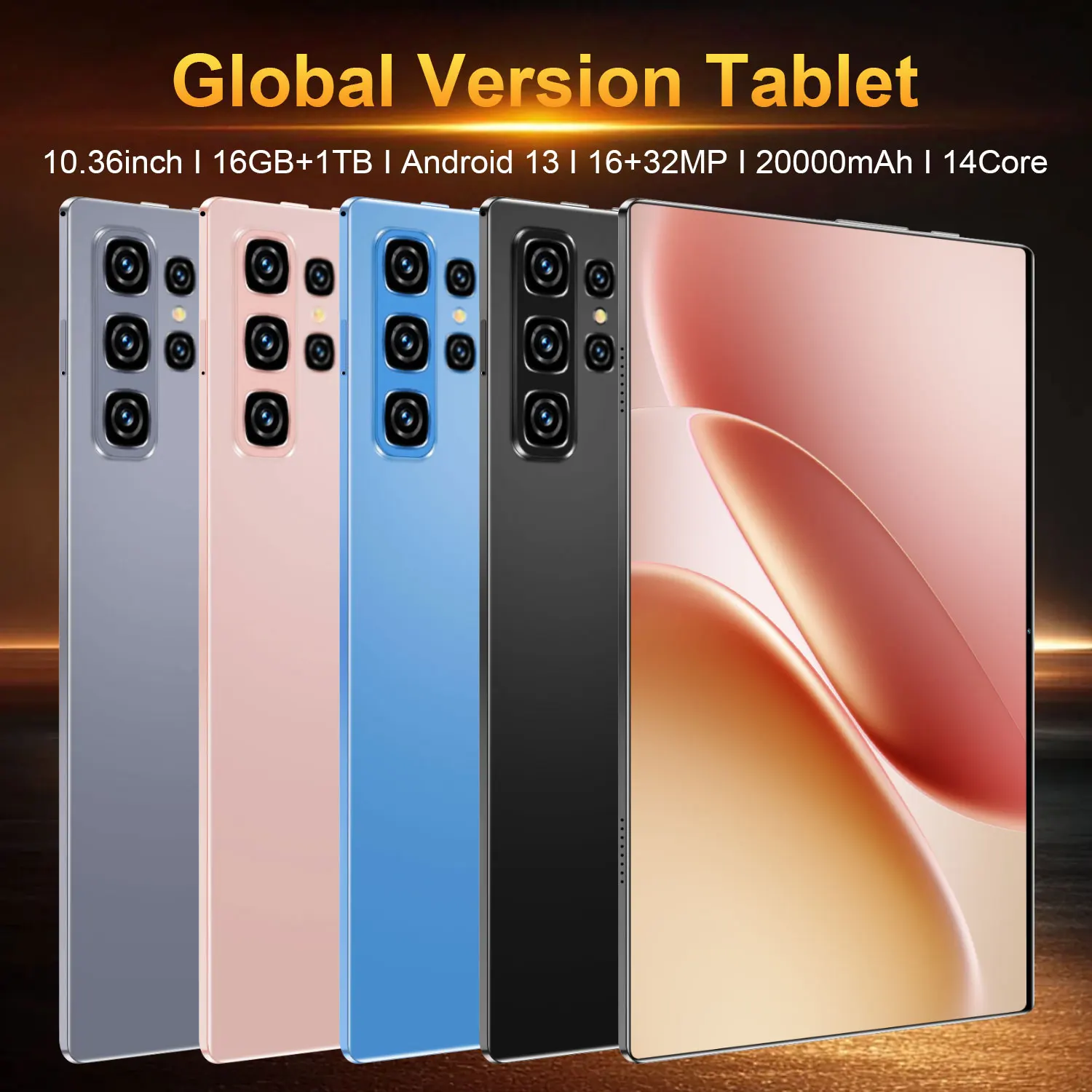 Image 3: Tablette originale 5G avec 16 Go de RAM, 1 To de ROM, écran 10,36 pouces, batterie 20000 mAh, Android 13, Bluetooth, processeur 14 cœurs, WIFI, GPS, HD, avec clavier