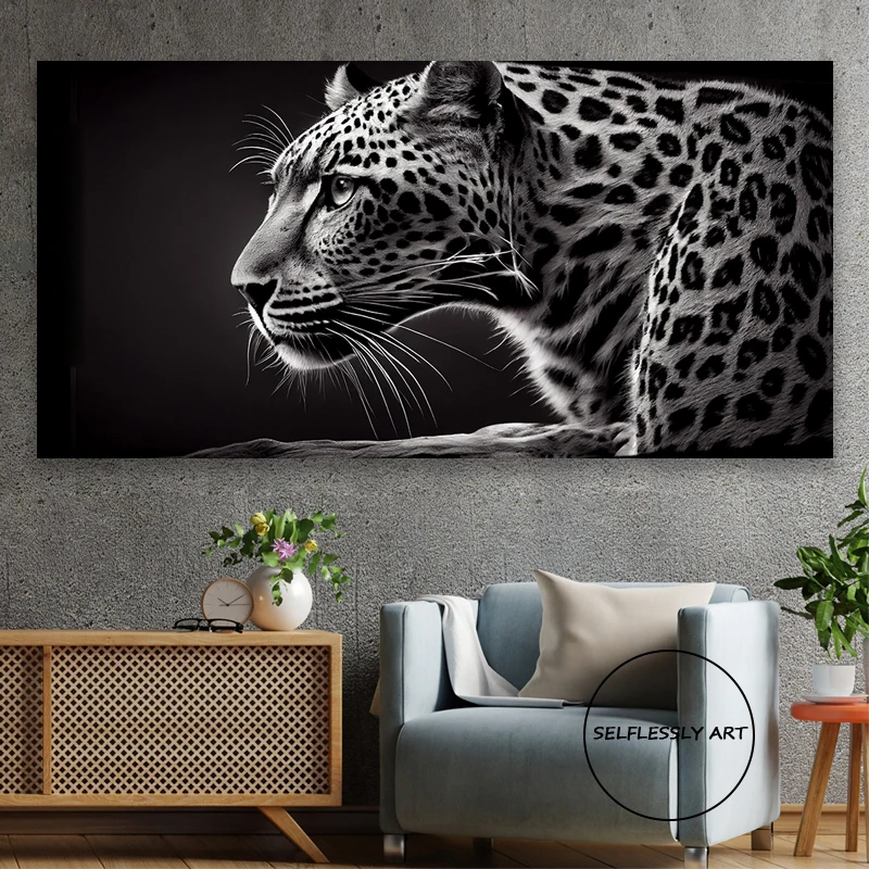 

Black And White Leopard Posters And Pirnts Wild Animals Canvas Painting Wildlife Wall Art For Living Room Home Decor Cuadros