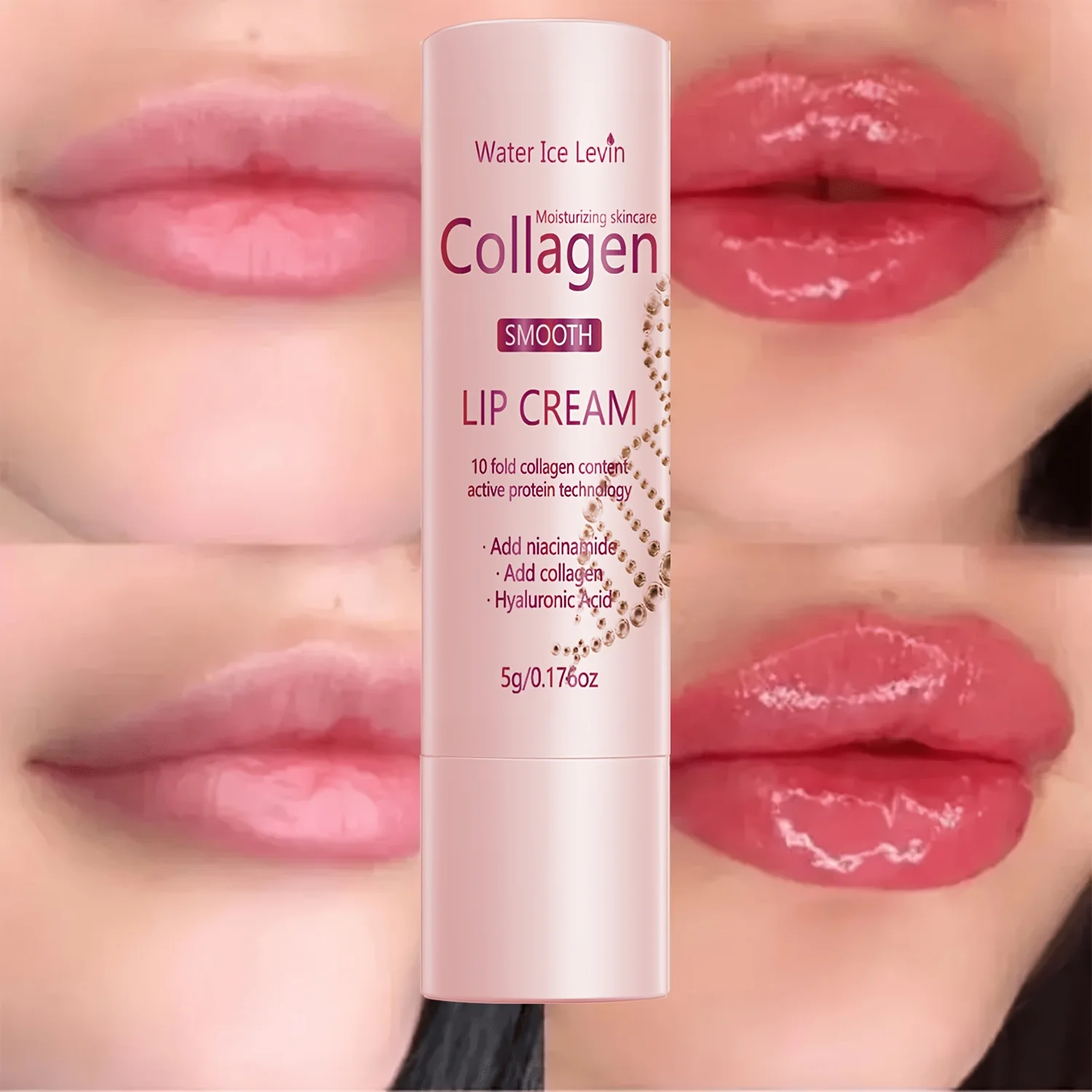 Collagen Lip Balm Niacinamide Hyaluronic‑Acid Hydrating Nourish Smooth Dry Chapped Lips Portable Daily Lip Skin Care Stick