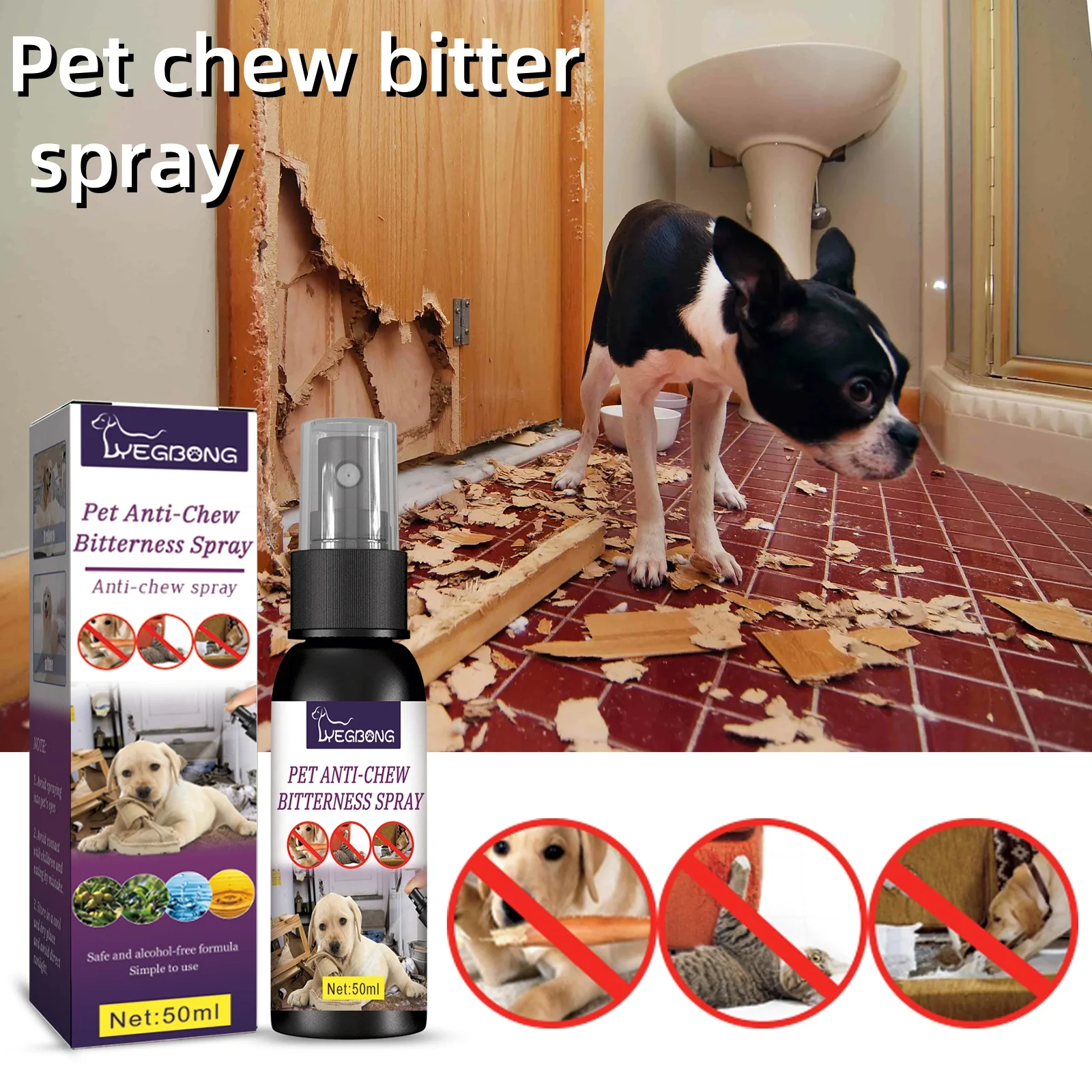 

Pet No Chew Spray Bitterness Anti Gnawing Biting Stop Cat Scratching Furniture Behavior Modification Dog Chew Prevention Liquid