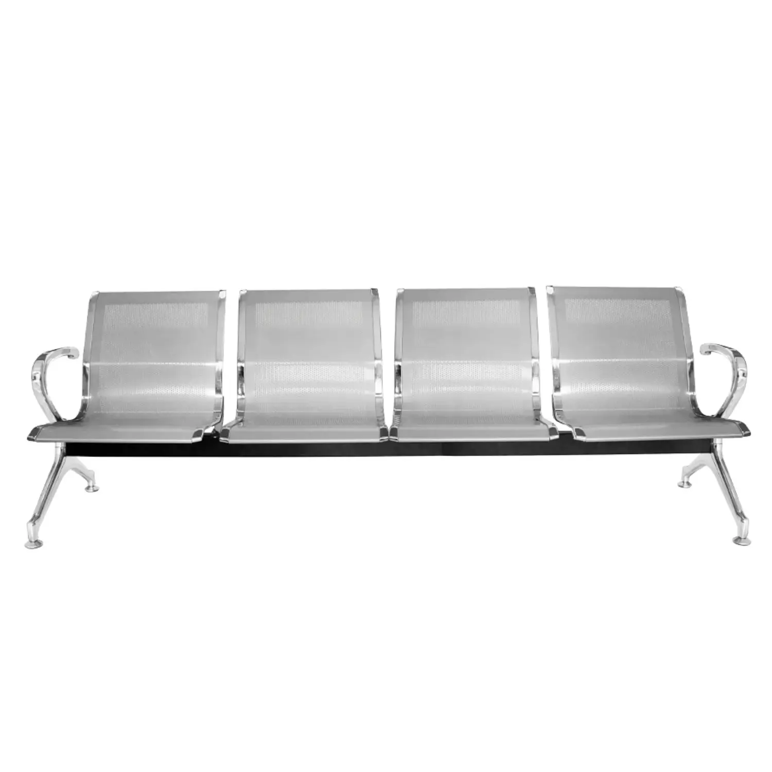 مقعد بلولاندر فولاذي ذو 4 مقاعد، مقعد لغرفة الانتظار، للاستقبال والمكاتب والمستشفى والبنك الخارجي #1