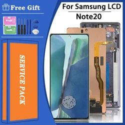 Super AMOLED For Samsung Note20 N980F LCD Touch Screen Digitizer Repair Parts For Note 20 5G N981B Display Frame