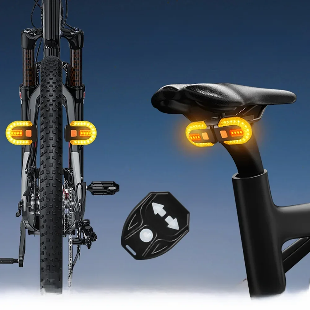 AliExpress NONE Bicycle Tail Light High Brightness Road Bicycle Light Wireless Remote Control Turn Signal Mountain Bike Usb Rear Tail Light