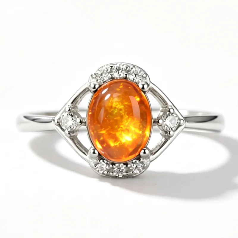 1pce 68mm Natural Opal S925 Sterling Silver Ring | Play-of-Color | Vintage | Thanksgiving, Christmas, And Halloween Gifts 021
