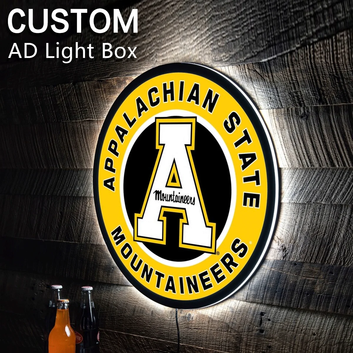 Custom Round LED Lights Box One-Sided Outdoor Business Sign Illuminated Storefront Sign Personalized Logo Sign for Shops