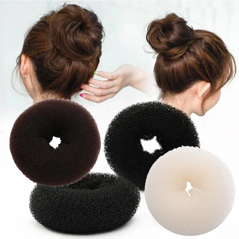 2Pcs 11cm 13cm Black Ivory Brown Big Magic Hair Bun Maker Elegant Women Ladies Magic Shaper Donut Hairbands Narzędzia do stylizacji włosów — zdjęcie 2