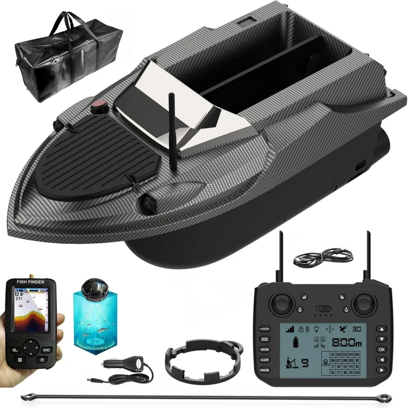 Sonar V080 12V 800M appât bateau 9 taches de pêche 180 taches de pêche charge 3KG détecteur de poisson double moteur intelligent croisière retour chenille