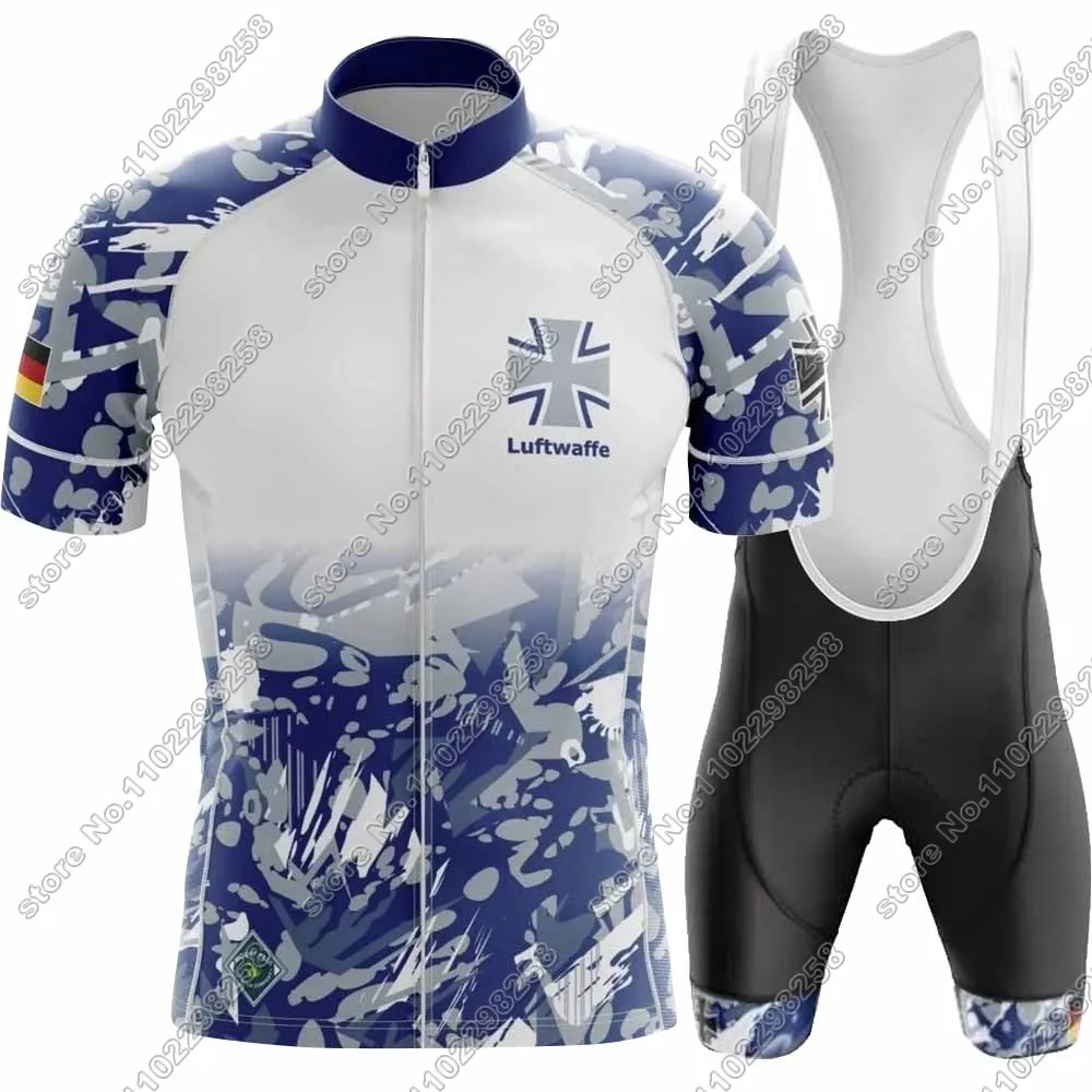 2024 Germany Cycling Jersey Air-Force Set Deutschland Clothing kits Road Bicycle Bib Shorts Suit MTB Wear Maillot Culotte