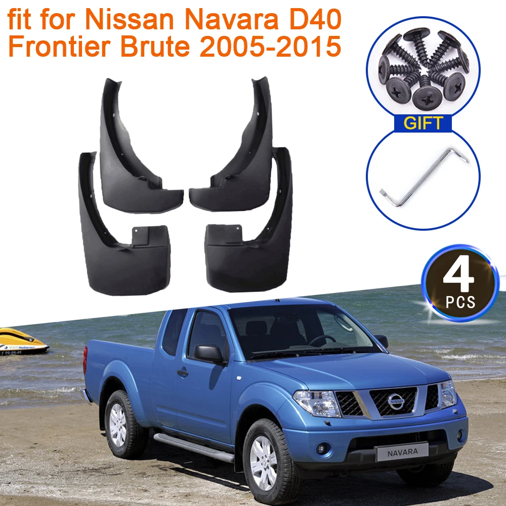 for Nissan Navara D40 Frontier Brute 2005 2006 2007 2008 2009 2010 2011 2012 2013 2014 2015 MudFlaps Splash Guards Fender Flare