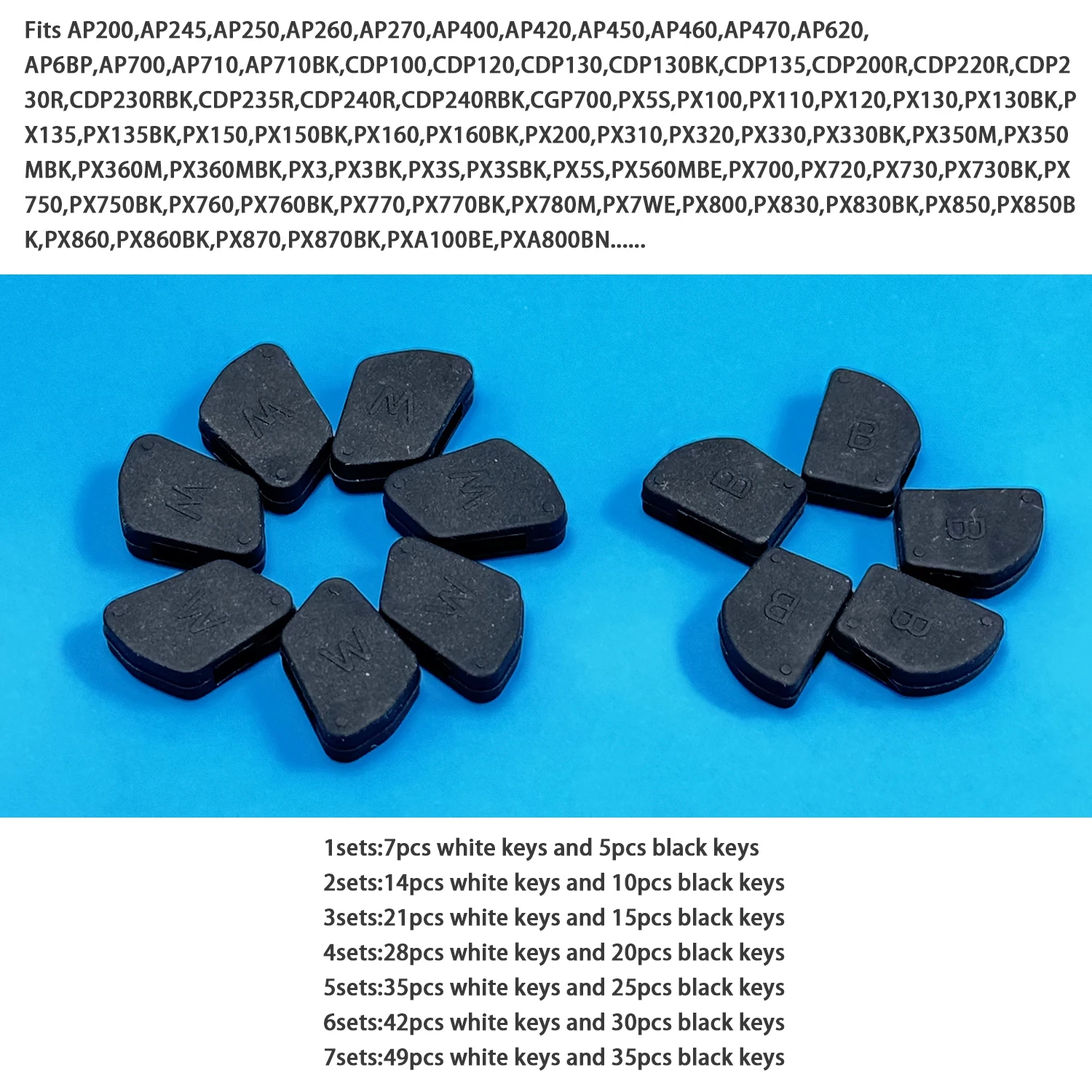 Fits Casio Privia Piano Hammer Rubber Caps Rubber Key Celviano AP PX and CDP Series 10301389 Black Key 10196930 White Key