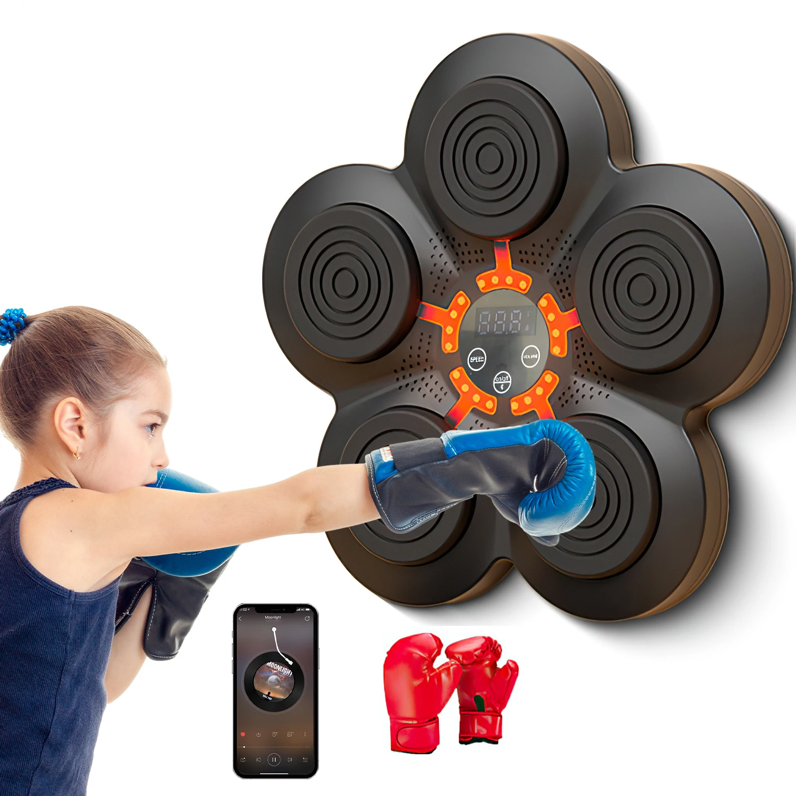 Nueva máquina de boxeo con música inteligente para niños, deportes, Fitness, entrenador de boxeo, ejercicio en casa, entrenamiento de respuesta, boxeo, objetivo de pared