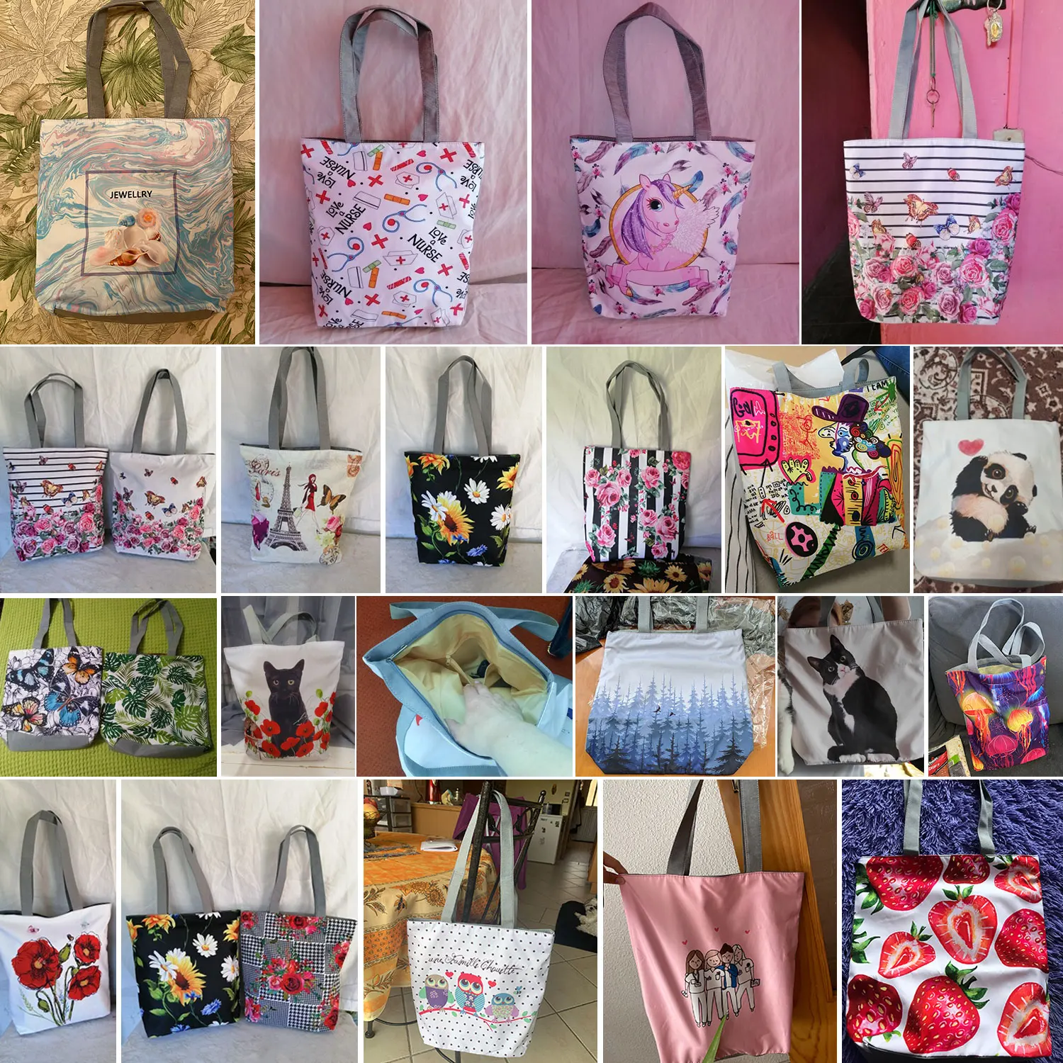 Personalizado água animais gráficos bolsas eco reutilizável dobrável mulheres sacos de compras ombro casual baleia tartaruga sereia impressão tote