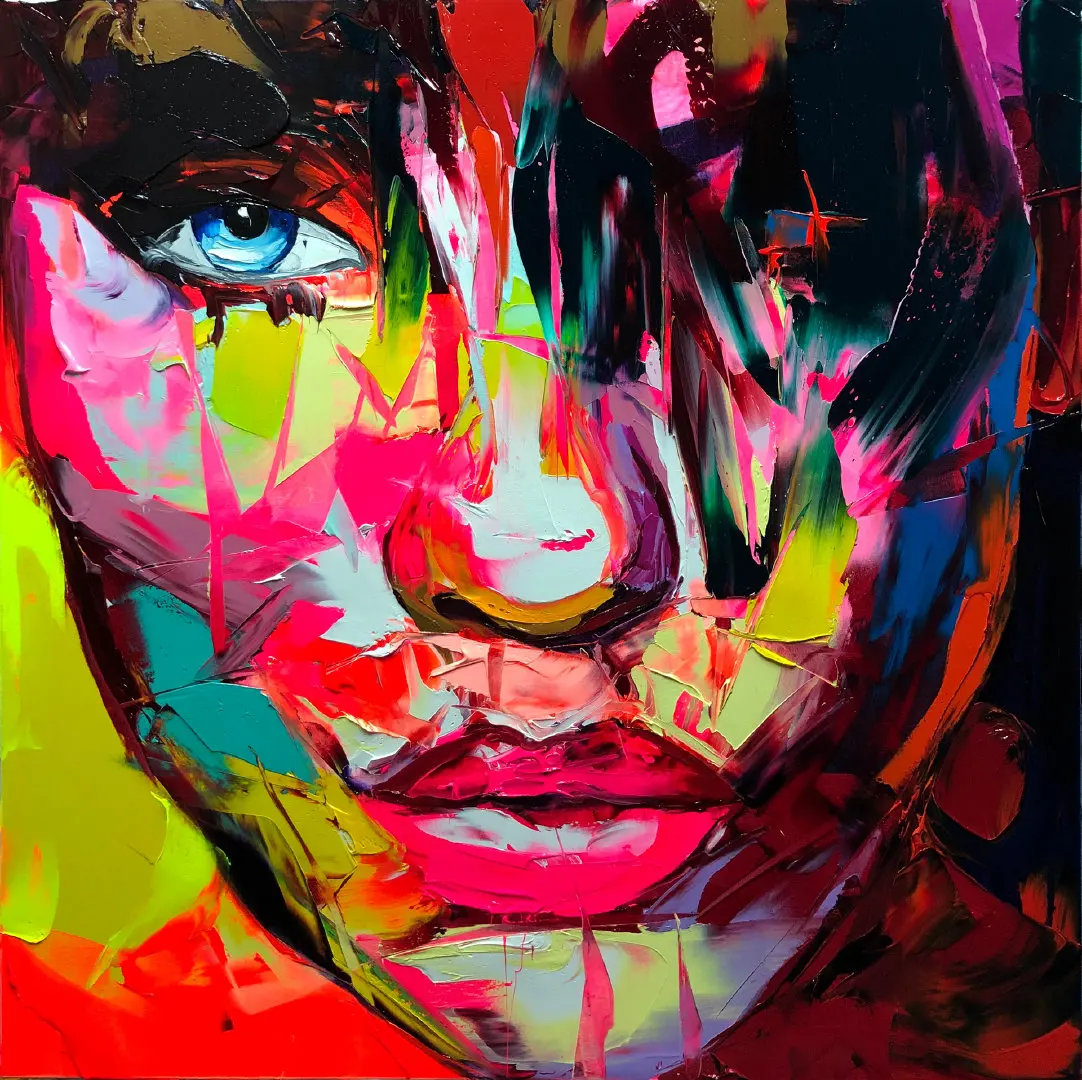 

Nielly Francoise палитра ножей портрет лица масляная живопись на холсте домашнее настенное Искусство Декор настенные картины