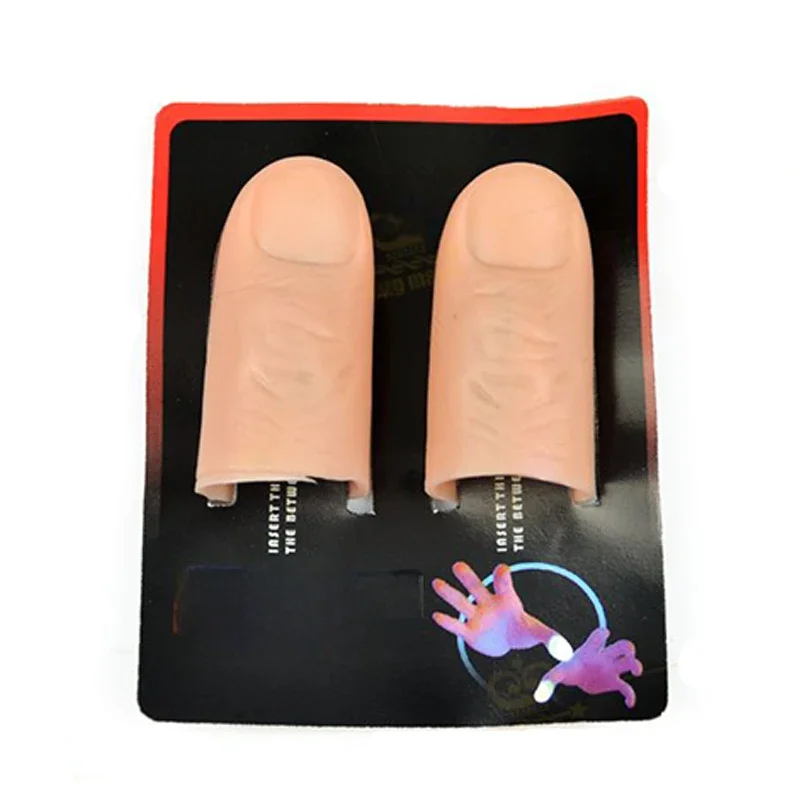 1 paire de faux pouces lumineux Led, tours de magie (rouge/bleu/vert), pointes de pouce souples D'lite avec accessoires magiques LED, doigts clignotants amusants