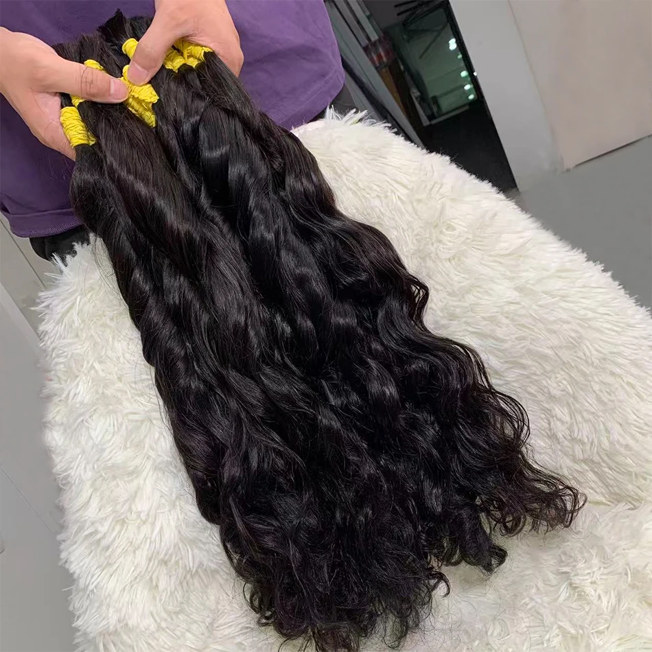 Trança de cabelo humano onda do corpo em massa cabelo humano natural virgem sem trama feixes de cabelo humano micro cabelo de trança humano para trança boho