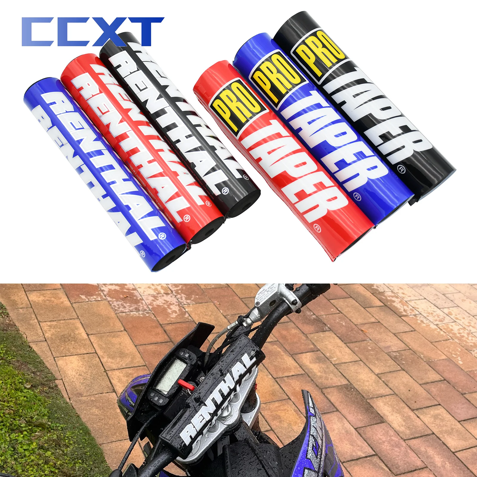 렌탈 프로 테이퍼 핸들바 패드, 오토바이 라운드 크로스바 폼 체스트 패드, SXF EXC CRF YZ YZF KX KXF KLX WR WRF RMZ CR용, 25cm 