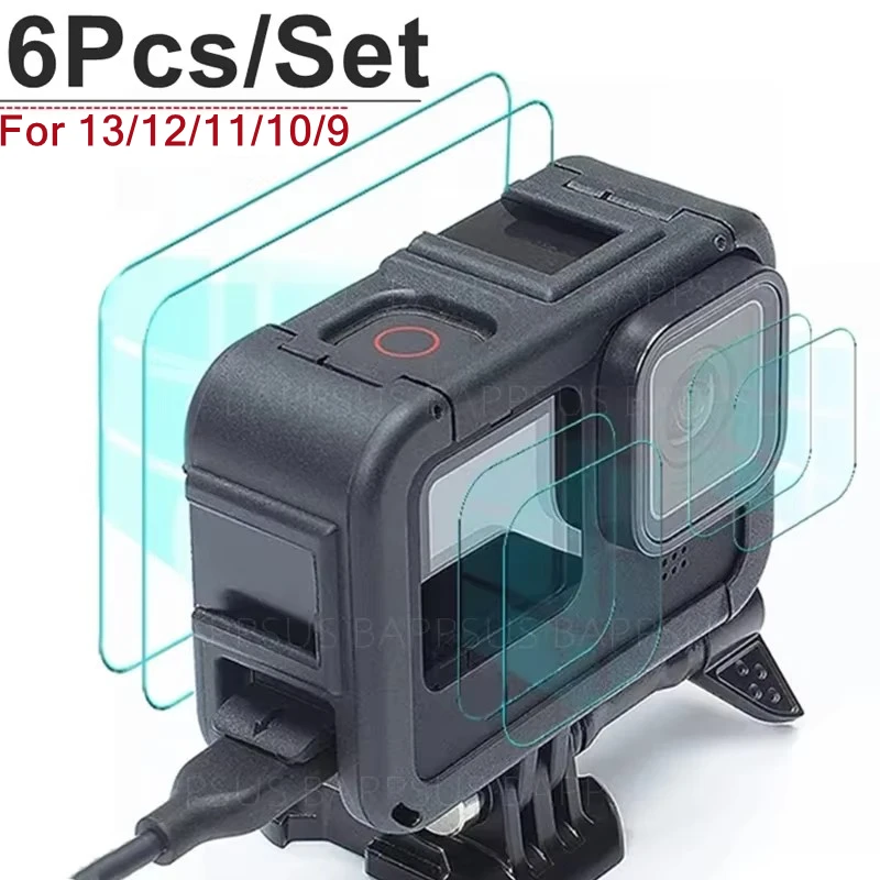 For GoPro Hero 13 12 11 10 9 Action Camera Lens Protective Film Tempered Glass Screen Protector for Go Pro Hero13 Hero12 Hero11