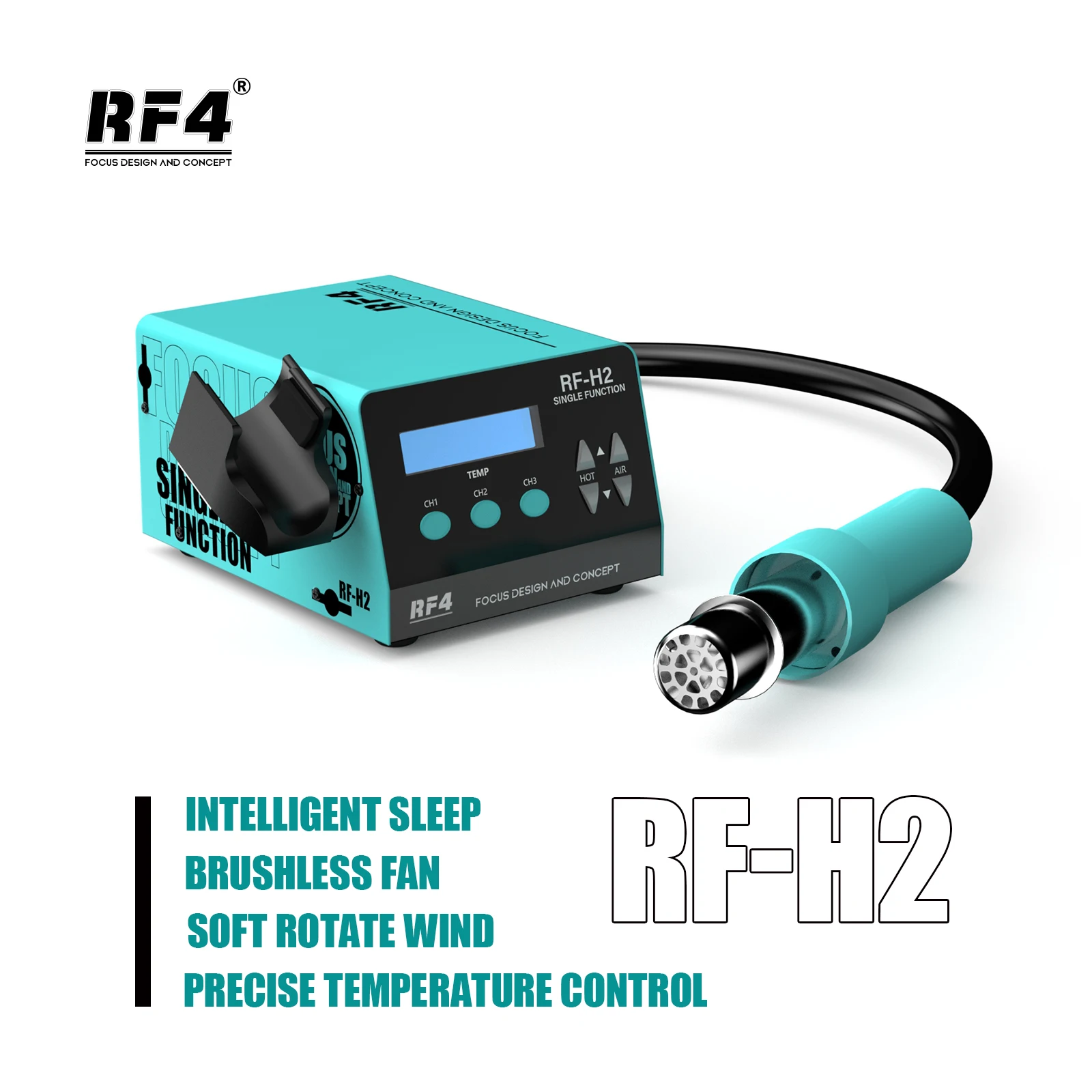 RF4 1000W Fast Desoldering Hot Air Gun Soldering Station Digital Display Intelligent BGA Rework Station To PCB Chip Repair RF-H2