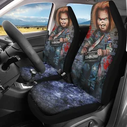 Horror Movie Chucky 3D Design Car Seat Cover Upholstery Accessories Car Seat Cushion 2 Pack Universal Automobile Seats Protector