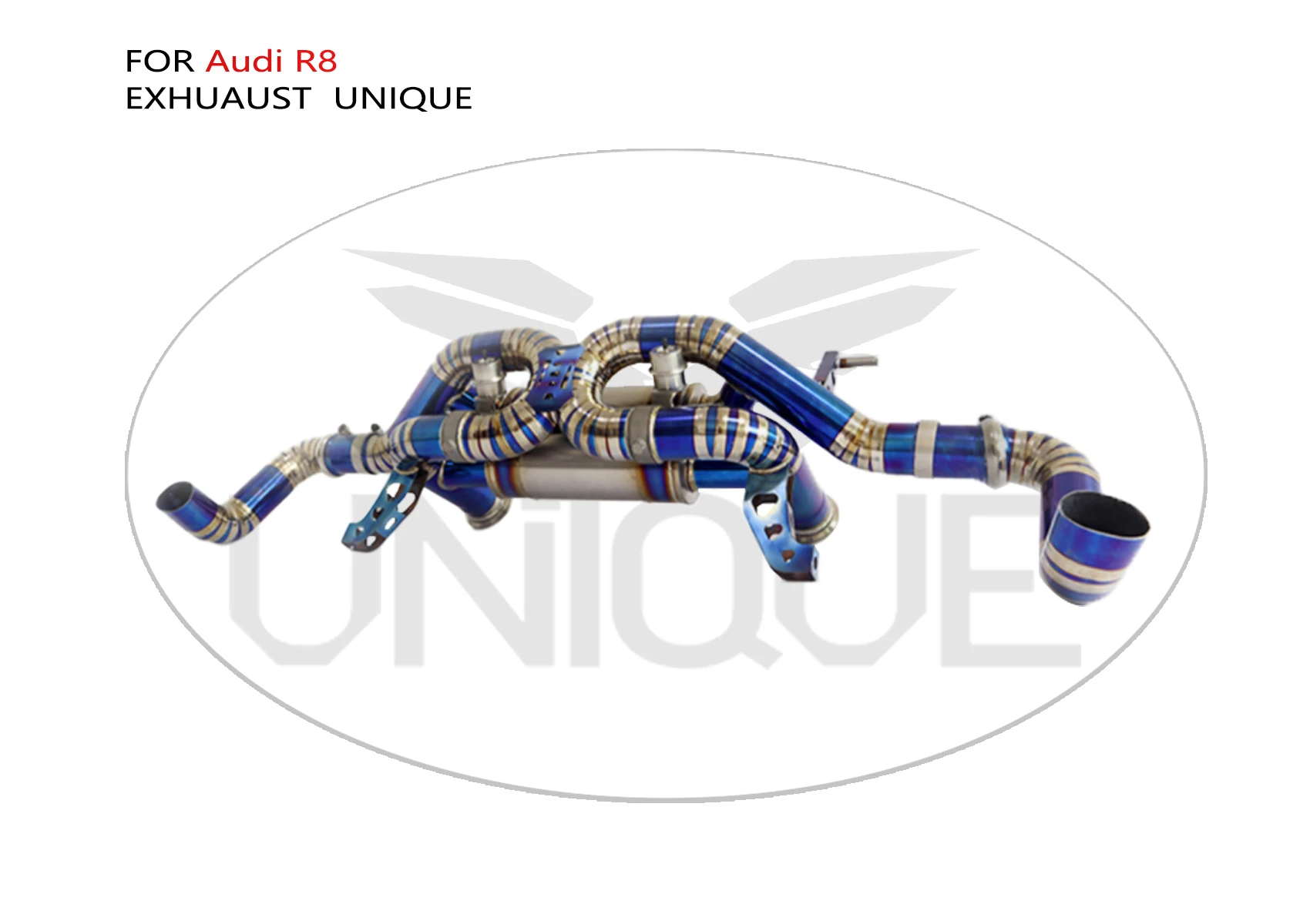 UNIQUE Titanium Alloy Exhaust System Performance Catback for Audi R8 Auto Modification Valve Muffler Single Or Dual Exit