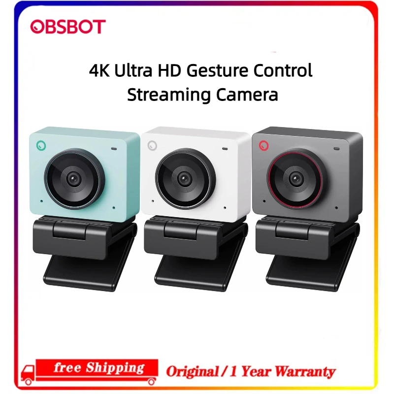 OBSBOT Meet 2 Smart AI Webcam Custom Beauty Parameters Retouch Filters AI Framing Auto Composition USB C Easy Connection