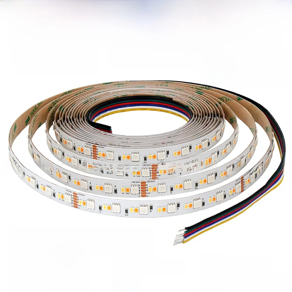 Taśma LED 5050RGBCCT, CRI95/90,5050RGB+High Power 2835CCT, 2000~6500K, IP20 28,8W/m, regulowana temperatura, KTV, DIY — zdjęcie 2