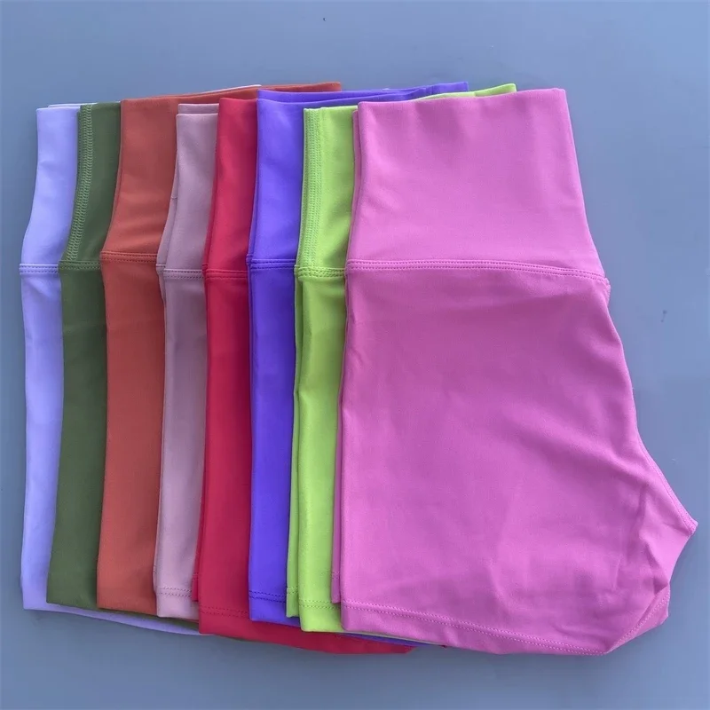 AliExpress Solid Color Sports Shorts Women Gym Yoga Shorts High Waist Workout Short Tights Stretchy Soft Leggings Casual Cycling Clothes