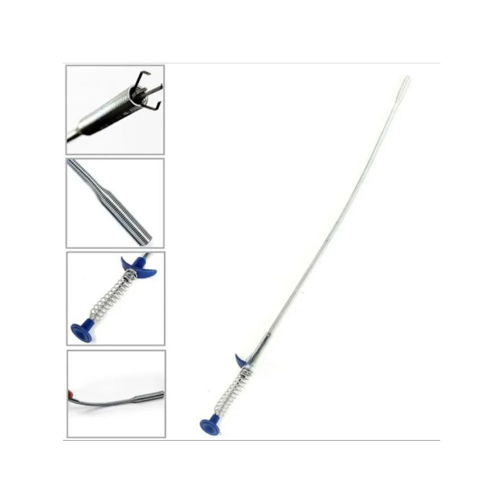 Outil de ramassage Flexible à longue portée de 4 griffes de 60cm, poignée à ressort, courbe étroite pour ramasser des écrous et des boulons