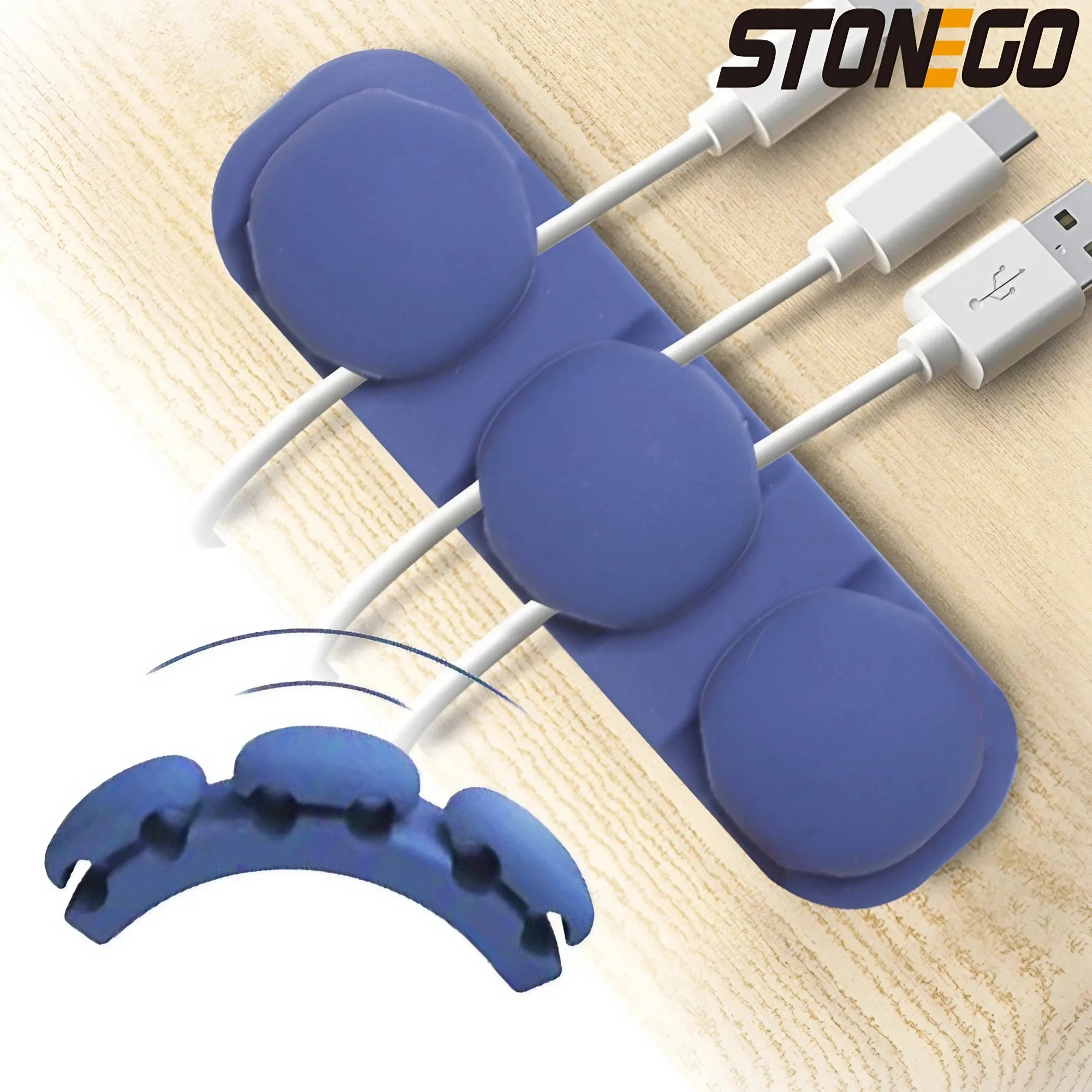 STONEGO سيليكون USB كابل المنظم كابل اللفاف سطح المكتب مرتبة إدارة مقاطع حامل كابل ل ماوس سماعة سلك المنظمون
