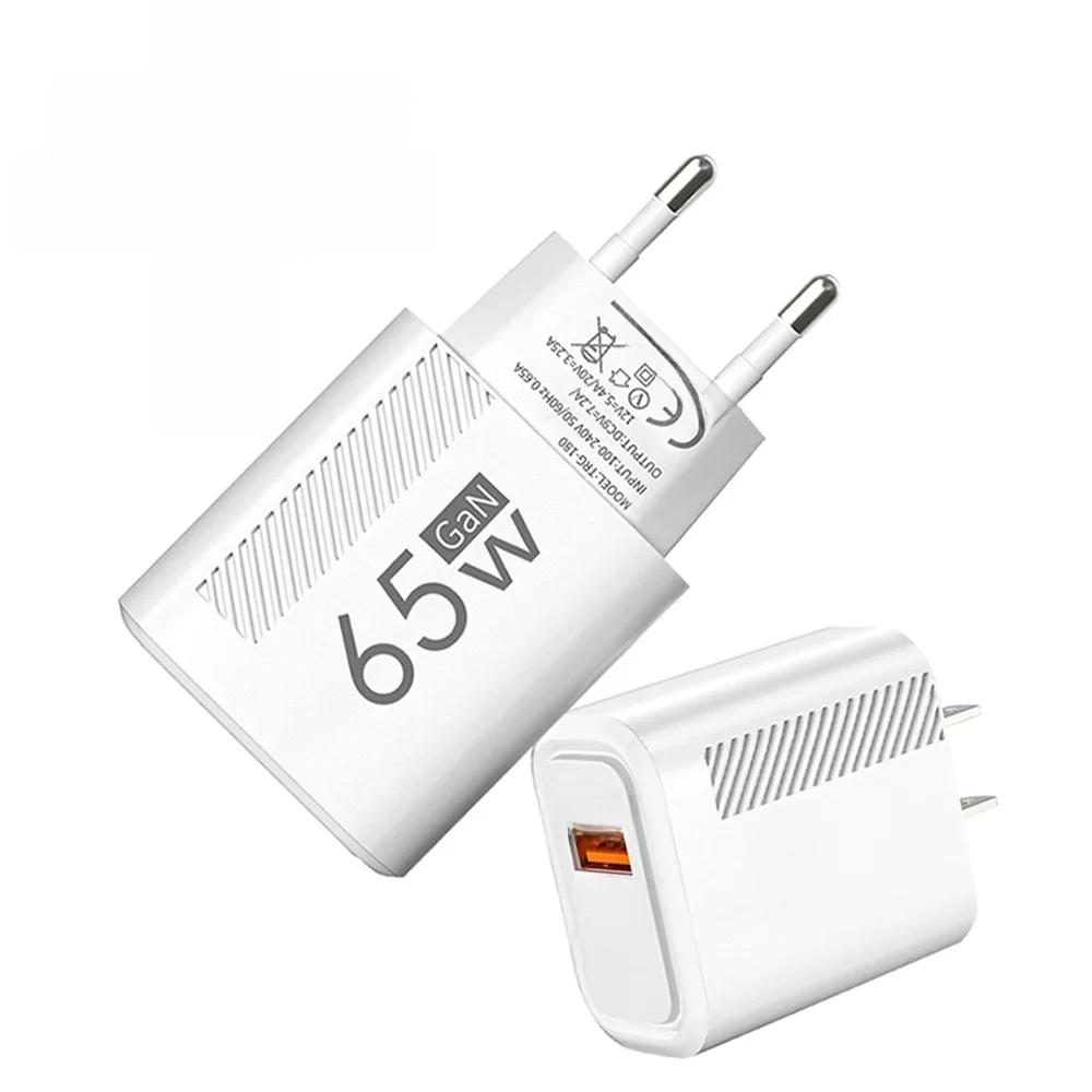 Chargeur USB GaN Total 65W, Charge rapide, prise ue/US, adaptateur de Charge de téléphone pour iPhone Xiaomi Samsung QC 3.0 Type C PD, chargeur mural