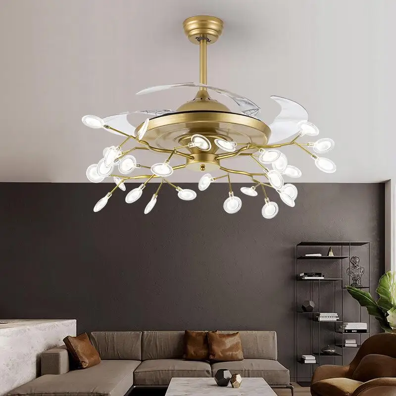 Firefly żyrandol z wentylatorem żyrandol lampa do salonu światła luksusowe proste nowoczesna lampa wentylator restauracja w stylu skandynawskim do