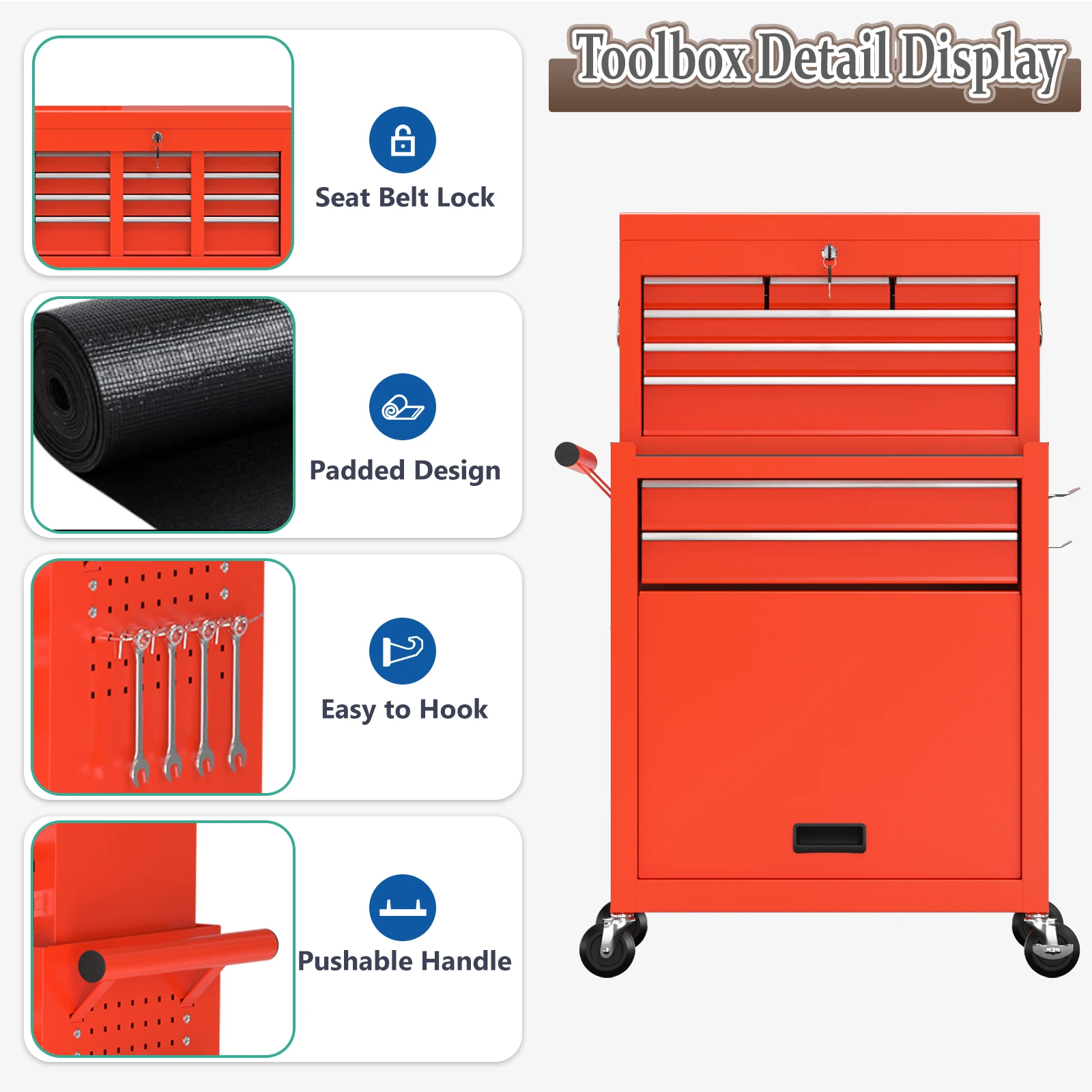 8 drawer tools chest,RED