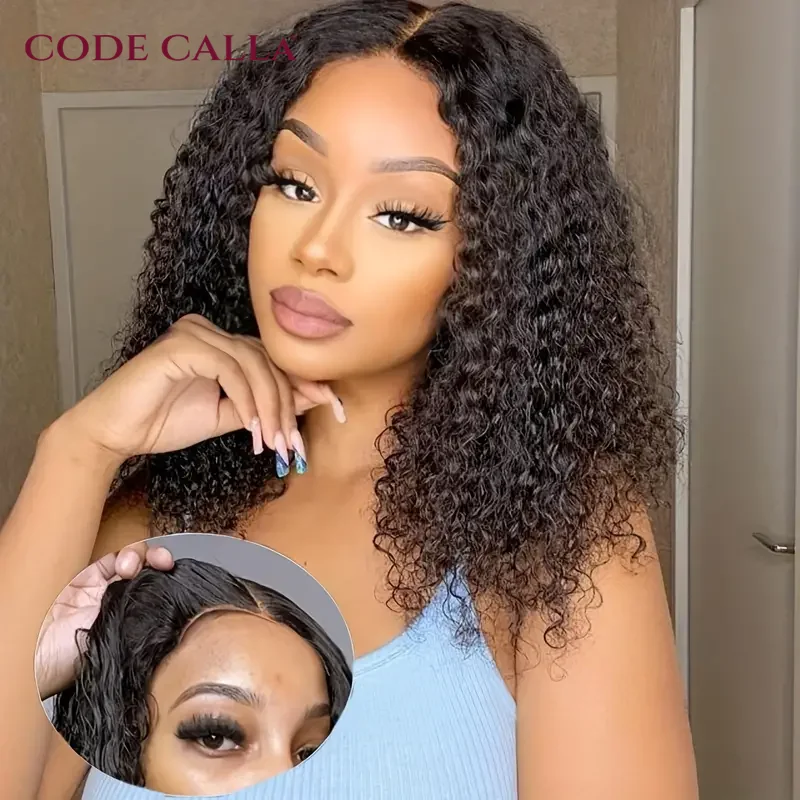 

Glueless Wigs Short Curly Bob Wig Wet And Wavy Water Wave Wig Lace Front Human Hair Wigs For Women 4x4 Frontal Wig Nature color