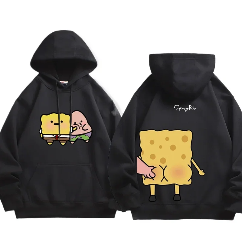 Women's Hoodie Spongebob And Patrick Star Anime Cotton Print Pullover Sweatshirt Female Harajuku Streetwear Spring Fall Clothing