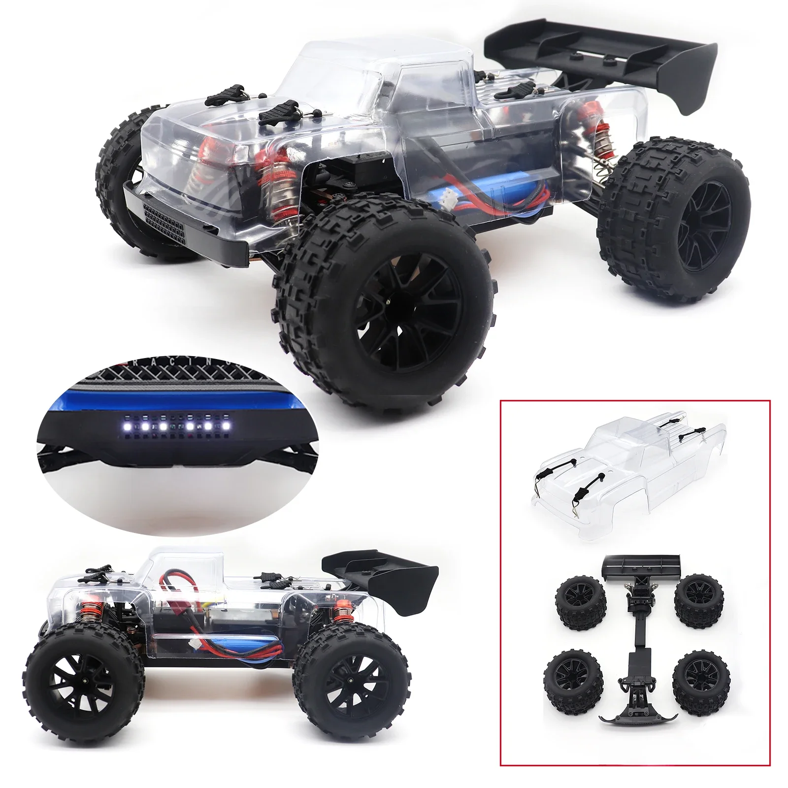 Monster Truck – pneus modifiés, corps transparent, Clip de retenue pour Wltoys 144001 144002 144010 Pièces de rechange de mise à niveau de Buggy RC 1/14
