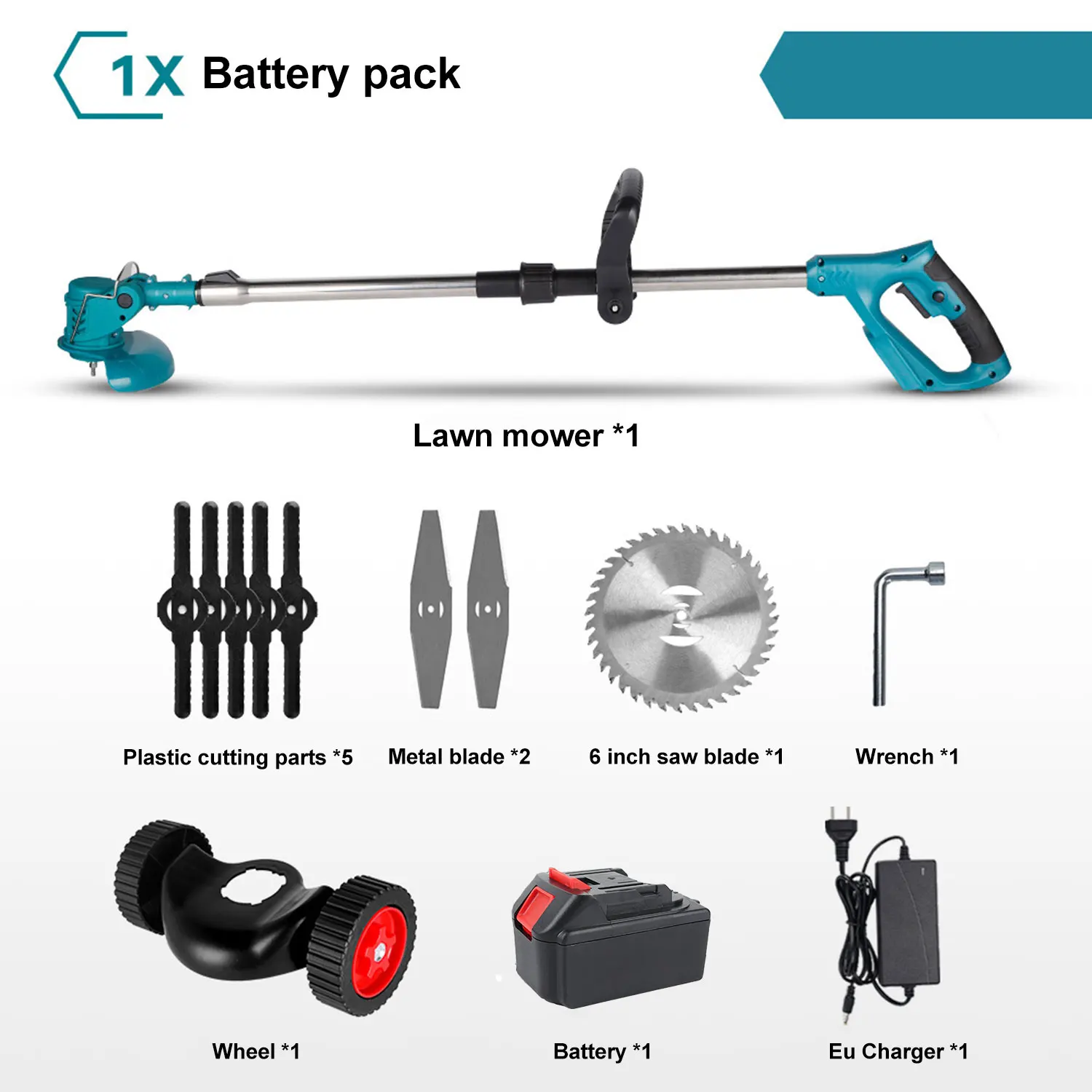 125mm Draadloze Elektrische Grasmaaier Opvouwbare Lengte Verstelbare Grastrimmer Weed Wacker Tuingereedschap Voor Makita 21V Batterij Pins